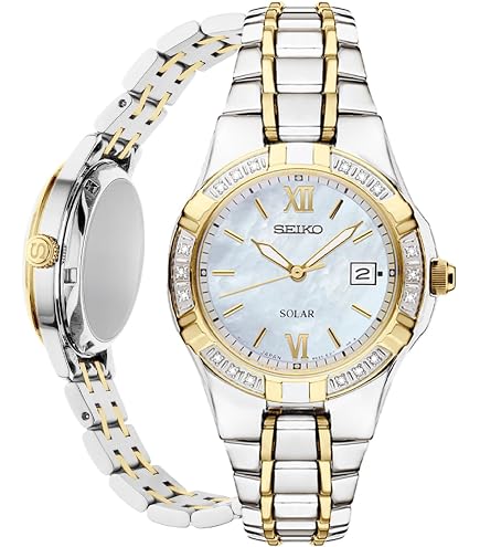 Amazon.com: Seiko Watch SWFA196 Women's Solar Watch, Pink Gold